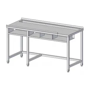 Столы производственные Стол производственный для раскатки теста RoboLabs SRs2D-180/7P-H9-02