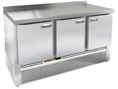 Столы морозильные GNE 111/BT W стол охл.(-10-18), 3 двери, 1485х700х850мм, ниж.распол.агрегата, пластифик., HICOLD RUS