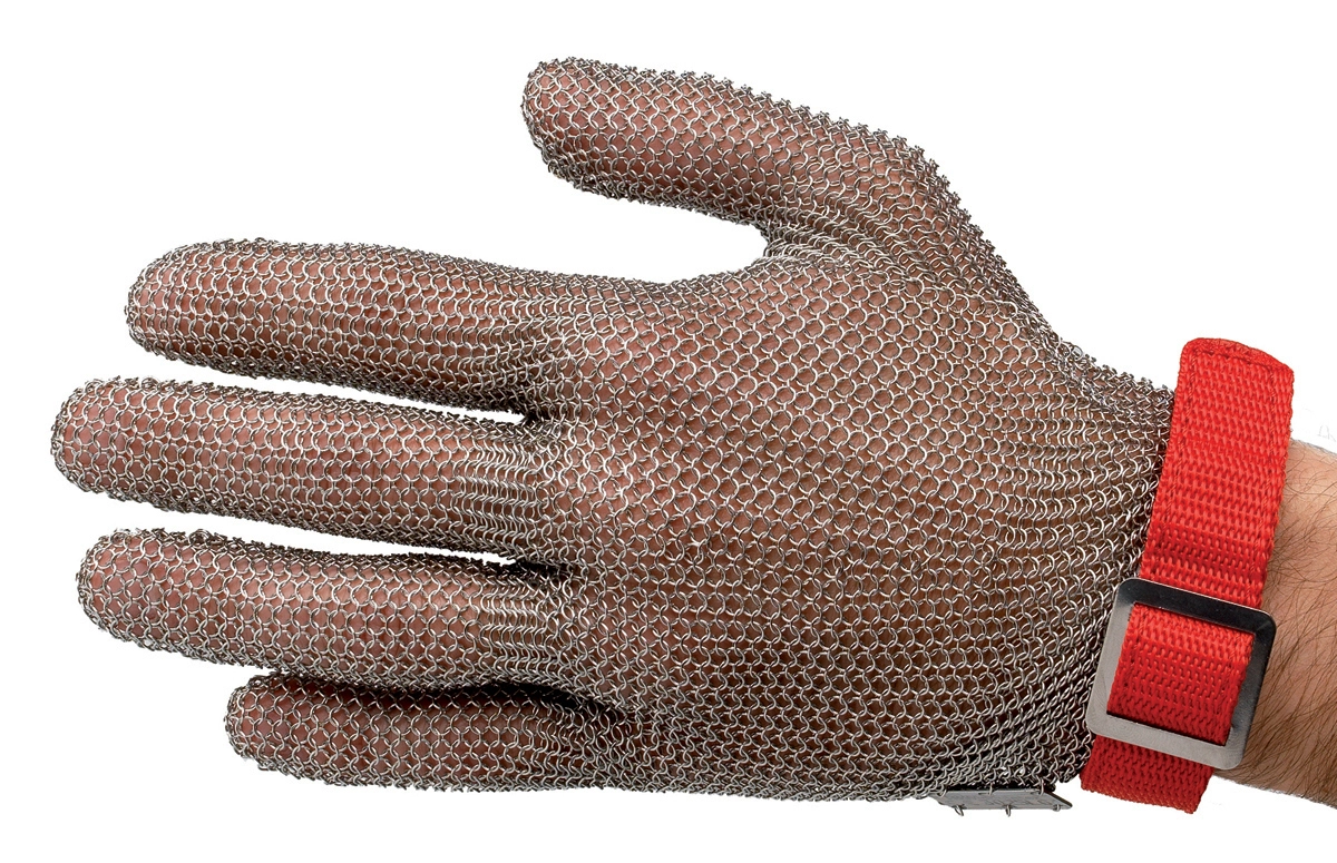 Чехлы и защита Перчатка кольчужная Manulatex A1852003, размер М средний, красная