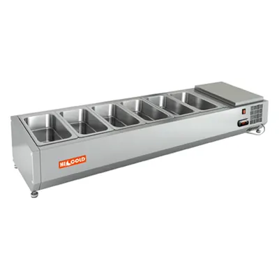 Столы для пиццы и салатов VRTO 1425 1/3 витрина охл. настольная, открытая, 1425х385х248 мм, HICOLD RUS