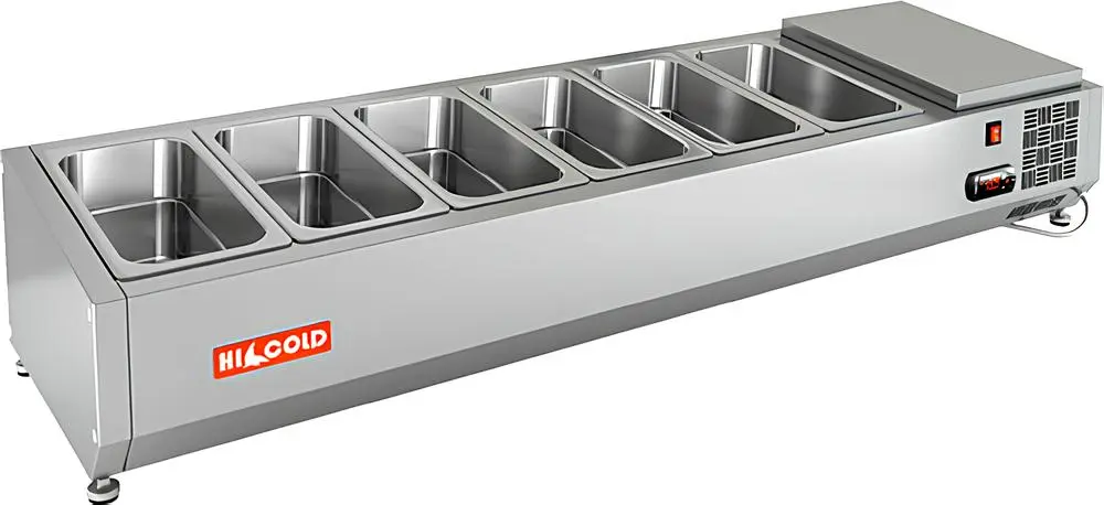 Витрина настольная HICOLD VRTO 1390 1/3, холодильная, для ингредиентов