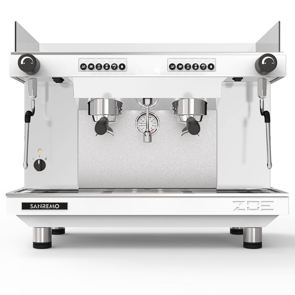 Кофемашина Sanremo Zoe SED (автомат) 2 высокие гр. белая