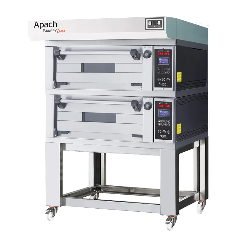 Печь подовая для пиццы с подставкой без направляющих APACH BAKERY LINE E2L2PZLHSE DPBI-T