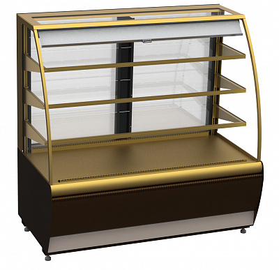 Витрина холодильная Полюс K70 VM 0,6-2 STANDARD Паттерн (открытая) (0105 Венге)