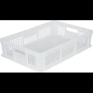 Ящики и лотки Ящик L 60см w 40см h 14см перфорированный с ручками Тара 705.02.01 м/з белый