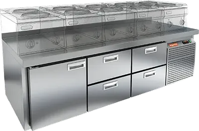 Столы холодильные СТОЛ С ХОЛОДИЛЬНЫМ ШКАФОМ HICOLD SN 122/TN LT Sh (R290)