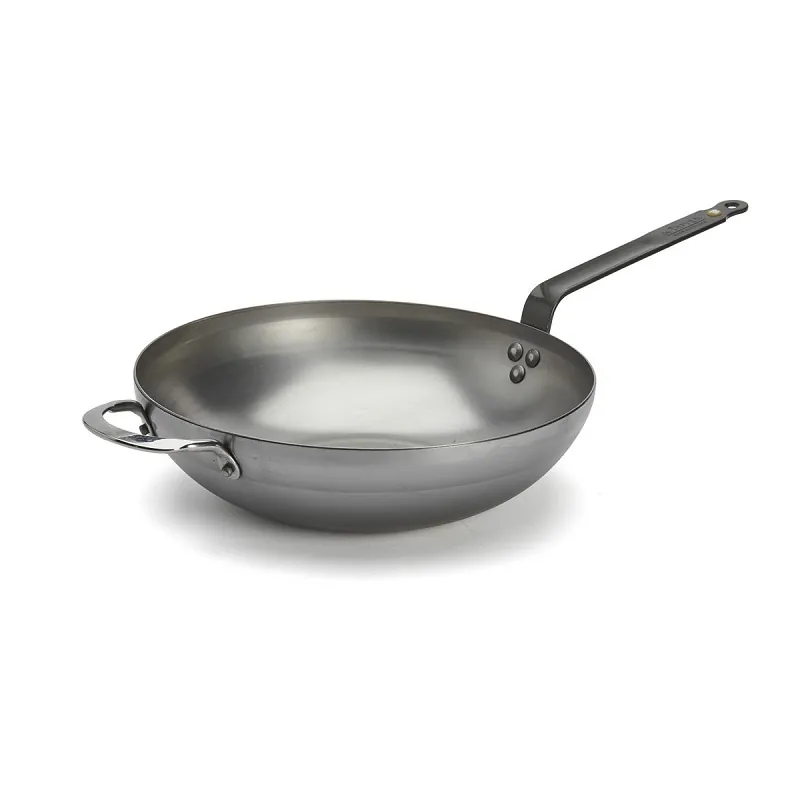 Сковорода Wok d=32 см. h=9,2 см. 4,7 л. белая сталь с 2 ручками De Buyer (5617.32)