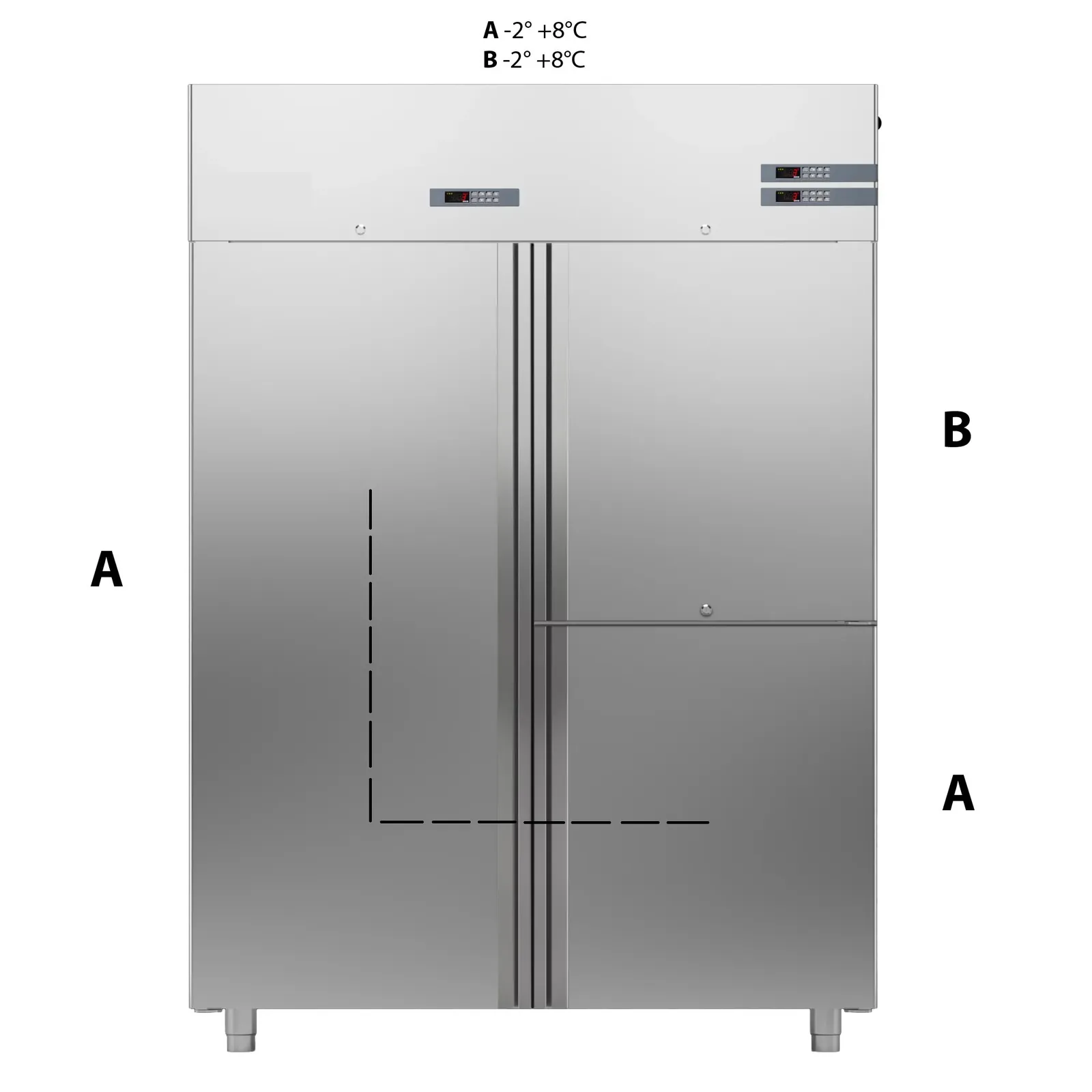 Шкаф комбинированный 1400 литров APACH CHEF LINE LCK140N2D3