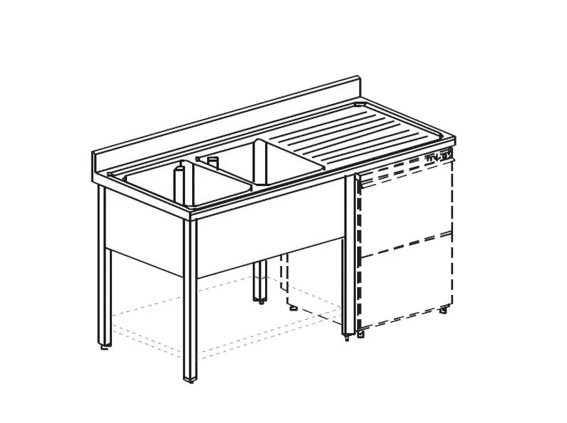 Ванна моечная APACH CHEF LINE L2S197-55RWSHD