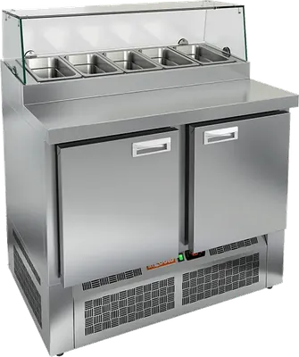 Столы для пиццы и салатов СТОЛ ДЛЯ ПИЦЦЫ HICOLD PZE1-11/GN (1/3H) СО СТЕКЛОМ (R290)