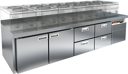 СТОЛ С МОРОЗИЛЬНЫМ ШКАФОМ HICOLD GN 1122/BT LT Sh (R290)