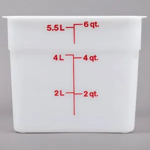 Контейнер 5.7л L 21.5см h 18.5см с градуировкой полиэтилен Cambro 6SFSP-148