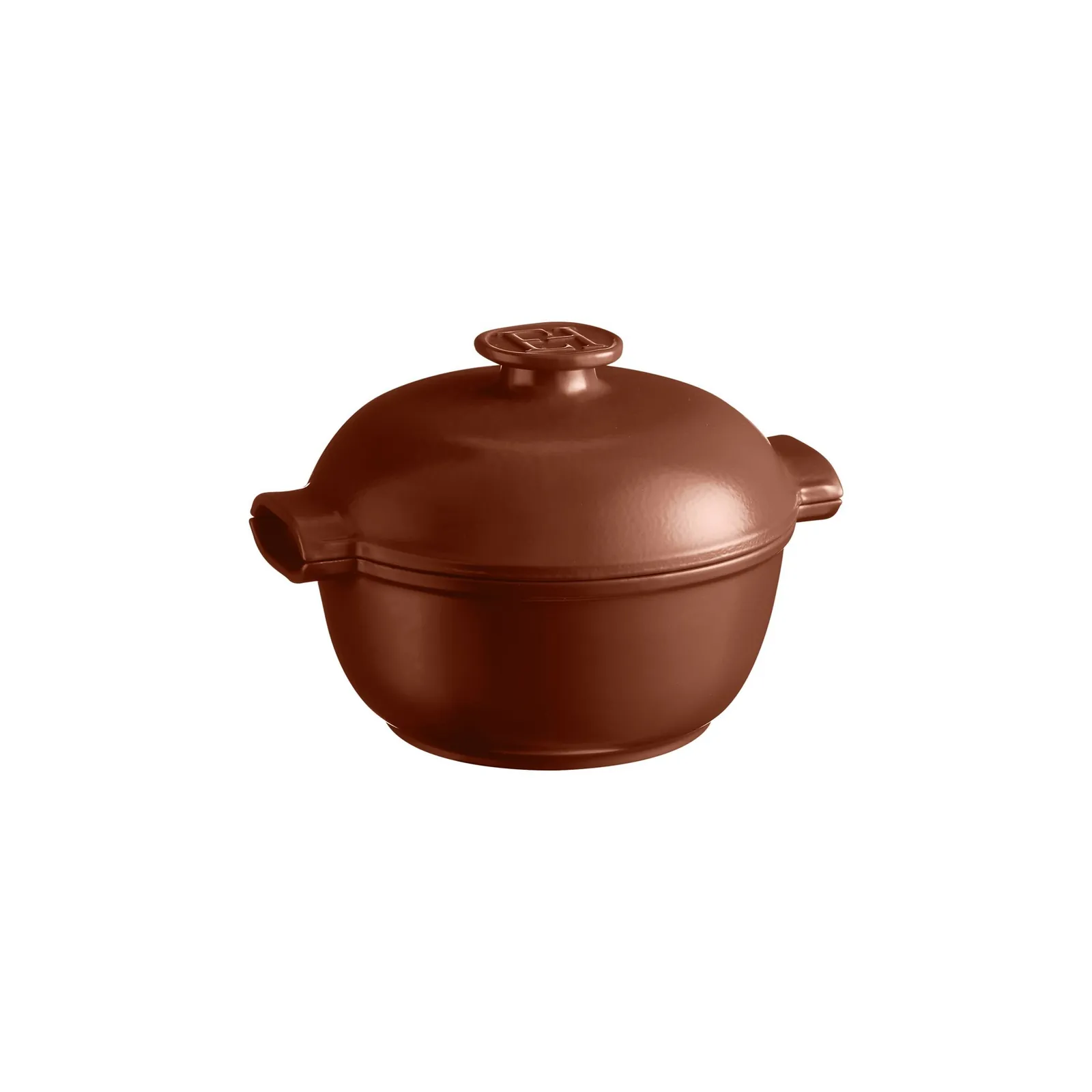 Кастрюля 2,0 л. керам. d=22,5 см. h=18 см. с крышкой (индукция) коричневая Emile Henry