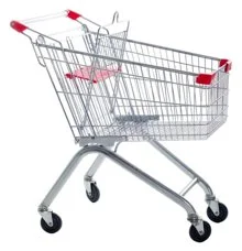 Тележка покупательская EKSI DK 100л, с д/с, PU100, кр., тип евро