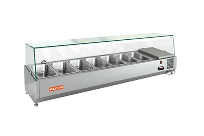 Столы для пиццы и салатов Витрина настольная HICOLD VRX 1600 1/3, холодильная, для ингредиентов