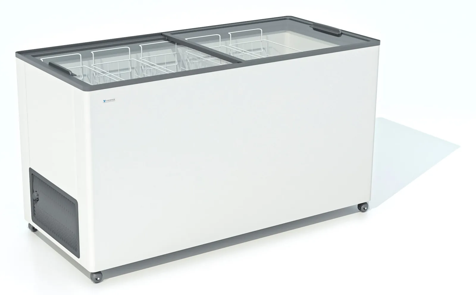 Ларь морозильный FROSTOR F 500 с прямое стекло серый (пропан)