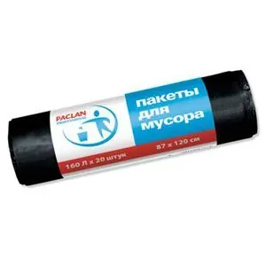 Уборочный инвентарь и расходники Пакеты для мусора 160л Paclan Professional черный 30мкм