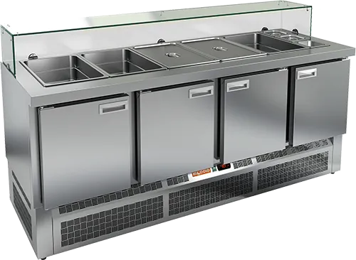 Столы для пиццы и салатов СТОЛ ДЛЯ САЛАТОВ HICOLD SLE3-1111GN НИЗКОЕ СТЕКЛО (R290)
