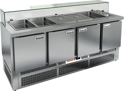 Столы для пиццы и салатов СТОЛ ДЛЯ САЛАТОВ HICOLD SLE3-1111GN НИЗКОЕ СТЕКЛО (R290)