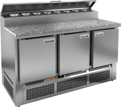 Столы для пиццы и салатов СТОЛ ДЛЯ ПИЦЦЫ HICOLD PZE2-111/GN (1/6H) КАМЕНЬ (R290)