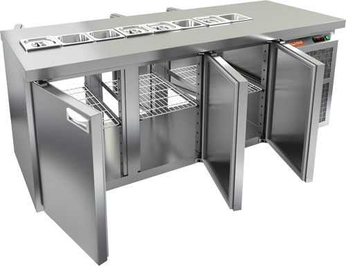 СТОЛ ДЛЯ САЛАТОВ HICOLD SL2T-111/GN (1/6) БЕЗ КРЫШКИ (R290)