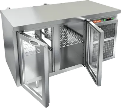 Столы холодильные СТОЛ С ХОЛОДИЛЬНЫМ ШКАФОМ СО СТЕКЛ. ДВЕР. HICOLD GNG T 11 HT (R290)
