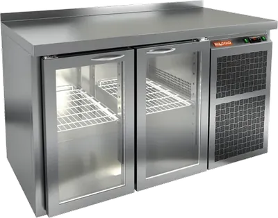 Столы холодильные СТОЛ С ХОЛОДИЛЬНЫМ ШКАФОМ СО СТЕКЛ. ДВЕР. HICOLD SNG 11 BR2 HT (R290)