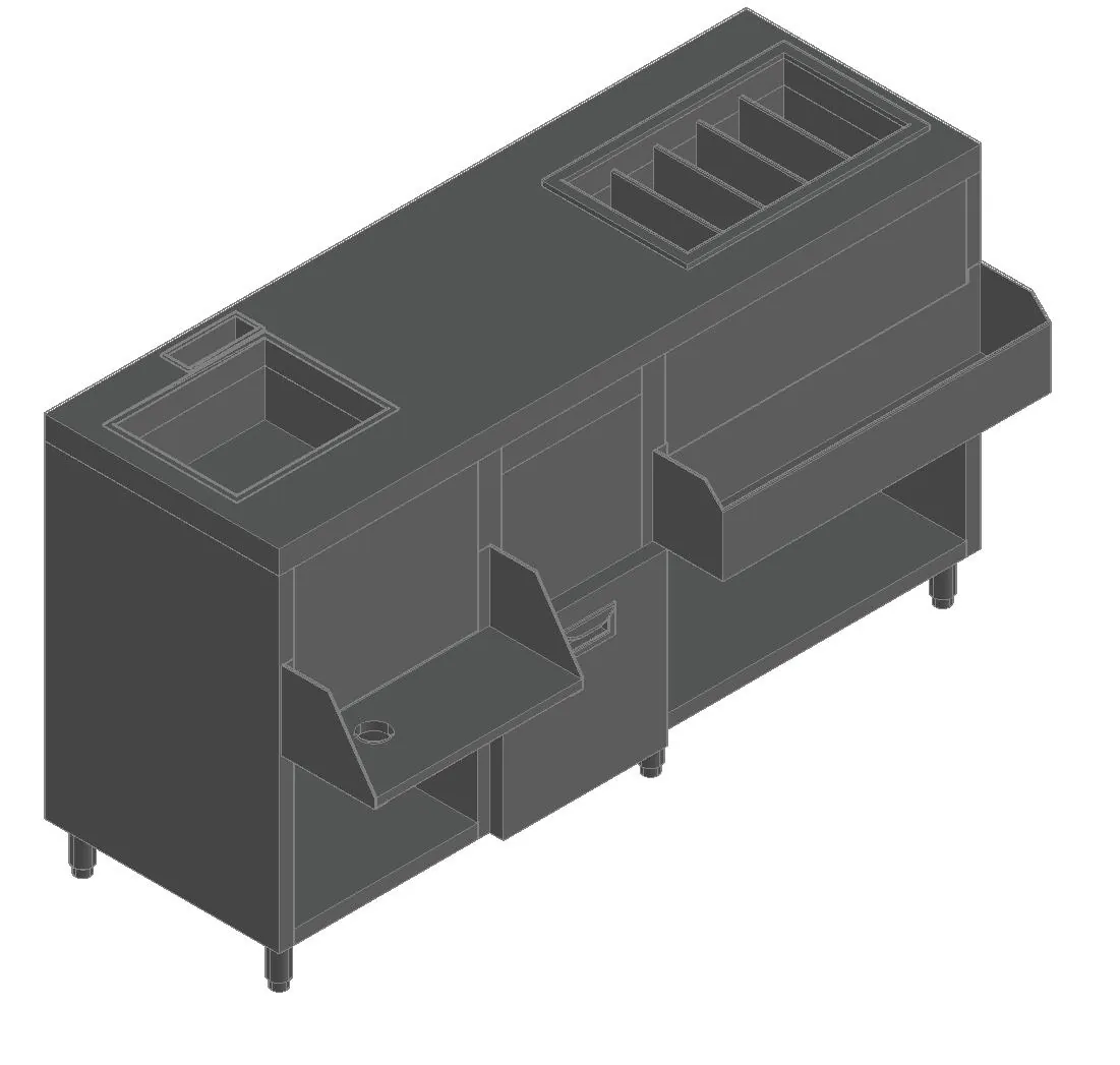 Станция барная с бортом Hicold НБМКС-15/5ПК (без ящиков)