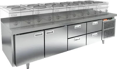 Столы холодильные СТОЛ С МОРОЗИЛЬНЫМ ШКАФОМ HICOLD GN 1122/BT LT (R290)